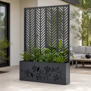 PF-07 Wholesale Floral Metal Privacy Screen Planter