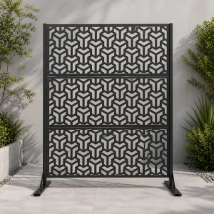 PF-02 Galvanized Steel Fan-Pattern Privacy Screen for Outdoor Landscaping