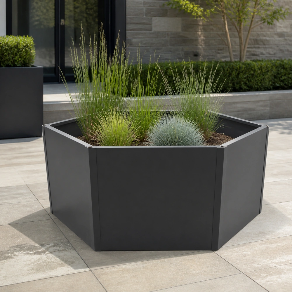 HX-05 Hexagonal Galvanized Steel Raised Garden Bed – Outdoor Metal Planter Box