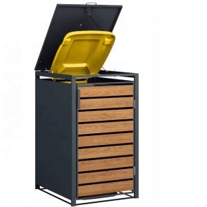 TB-05 Wholsale Outdoor Metal Wheelie Bin Storage Enclosure with Lift-Up Lid