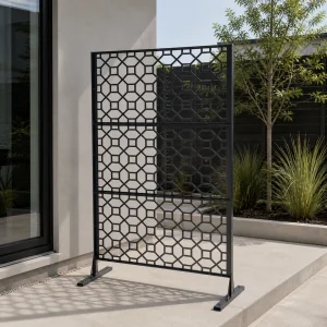 PF-03 Galvanized Steel Geometric Lattice Privacy Screen for Landscaping