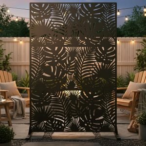 PF-01 Galvanized Steel Fan-Pattern Privacy Screen for Outdoor Landscaping